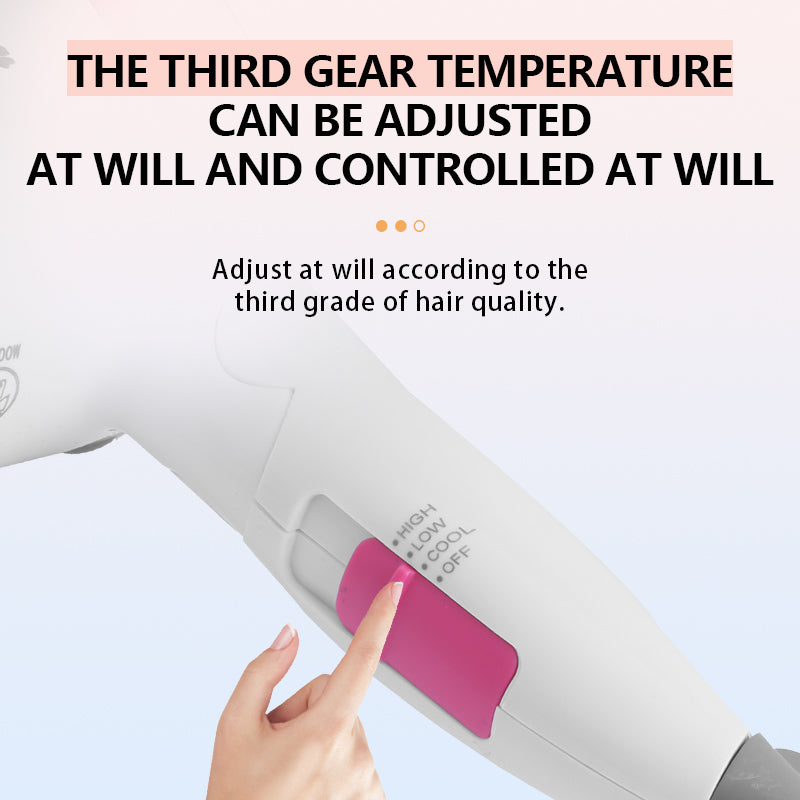 Kemei KM-2605 Foldable 3-Gear Hair Dryer, 1400W, Portable