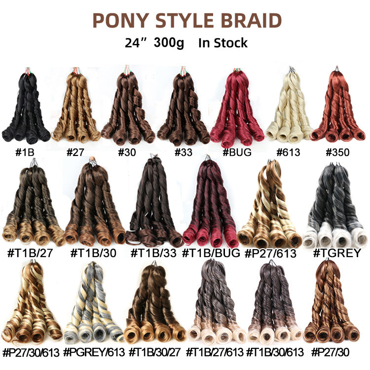 Julianna 24: Kanekalon Silky Pony Style Hair Extensions – 300g Body Wave Spanish/French Curl Braiding Hair