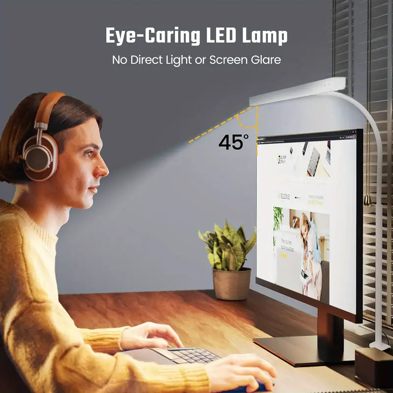 Adjustable LED Desk Lamp with Clamp & 3 Light Modes 💡