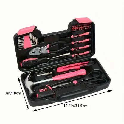 39/24-Piece Pink Home Tool Set 🛠️