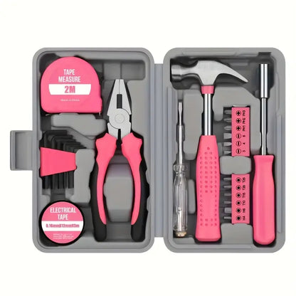 39/24-Piece Pink Home Tool Set 🛠️