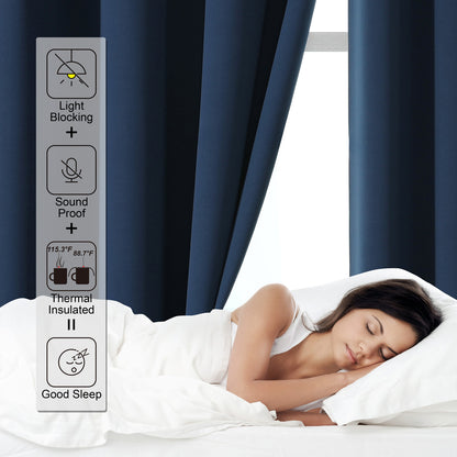 Polyester Blackout Curtain 100% Ready Made One Piece, Light Blocking & Energy Saving for Bedroom & Living Room