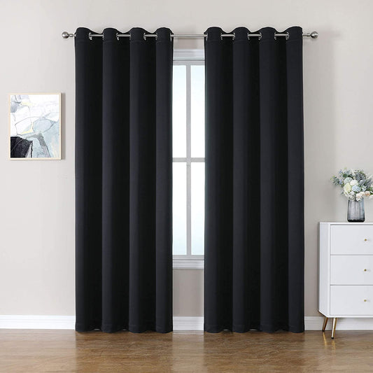 Polyester Blackout Curtain 100% Ready Made One Piece, Light Blocking & Energy Saving for Bedroom & Living Room