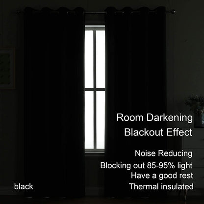 Polyester Blackout Curtain 100% Ready Made One Piece, Light Blocking & Energy Saving for Bedroom & Living Room