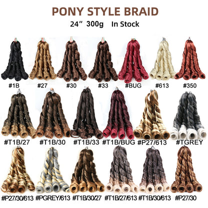 Julianna 24: Kanekalon Silky Pony Style Hair Extensions – 300g Body Wave Spanish/French Curl Braiding Hair